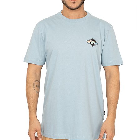 Camiseta Billabong Crayon Wave III SM26 Masculina Azul Claro