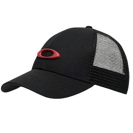 Boné Oakley Trucker Ellipse Hat Pitch Black/Flame Red