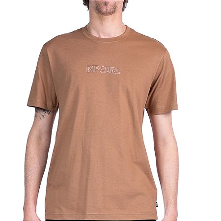 Camiseta Rip Curl Outline WT26 Masculina Mocha