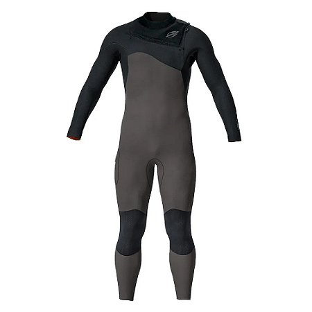 Long John Mormaii ML Chestzip 3-2mm Kombat Surf Cinza/Preto