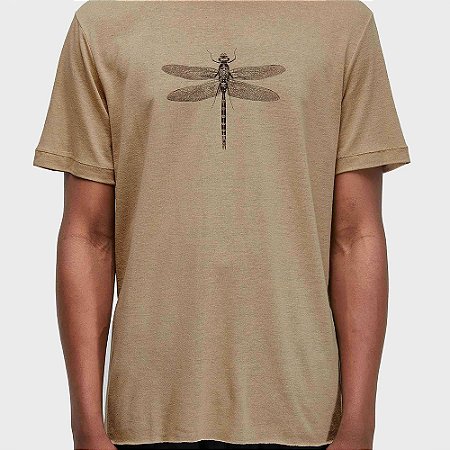 Camiseta Osklen Light linen Libelula Masculina Caqui