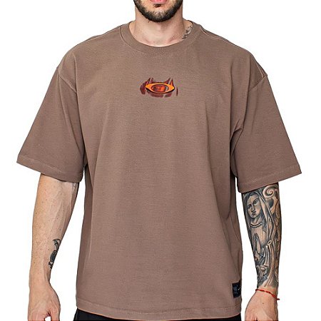 Camiseta Oakley Mad Science Logo WT26 Masculina Cocoa Brown