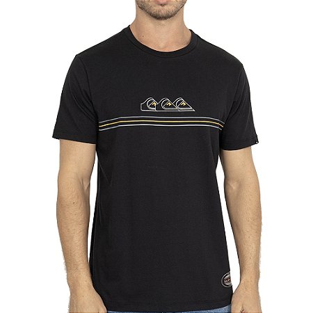 Camiseta Quiksilver Emb Three Logo WT26 Masculina Preto