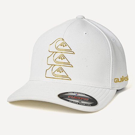 Boné Quiksilver Aba Curva Chrome Three Logo WT26 Branco