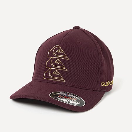 Boné Quiksilver Aba Curva Chrome Three Logo WT26 Vinho