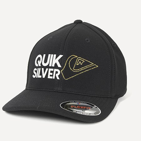Boné Quiksilver Aba Curva Silver Transfer Emb WT26 Preto