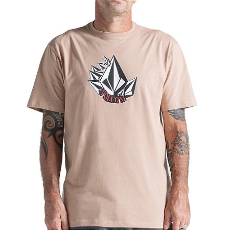 Camiseta Volcom Shmoot WT26 Masculina Bege