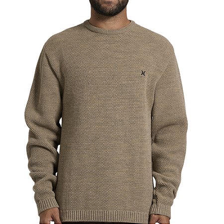 Camiseta Hurley Manga Longa Retilinea Papiro WT26 Bege