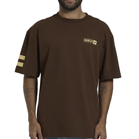 Camiseta Hurley Block Party Maxfit WT26 Masculina Marrom