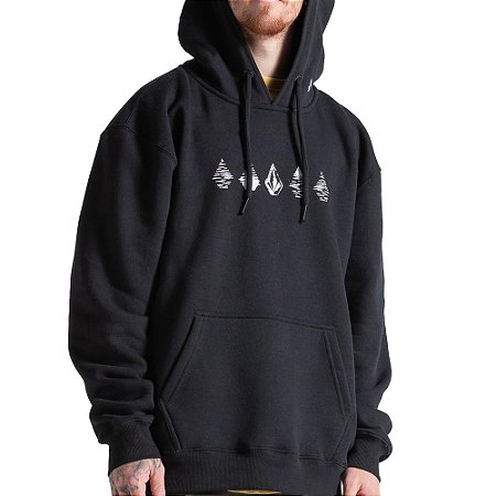 Moletom Volcom Canguru Stone Lunar WT26 Masculino Preto
