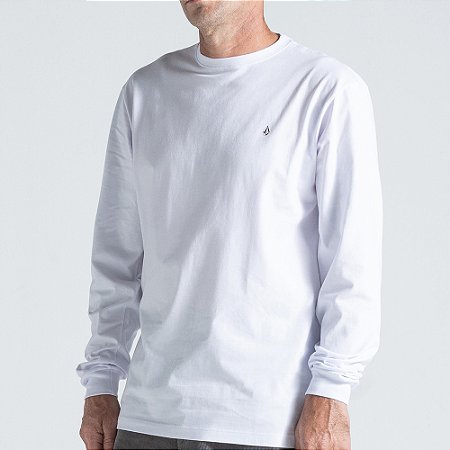 Camiseta Volcom Manga Longa Stone Blanks WT26 Branco