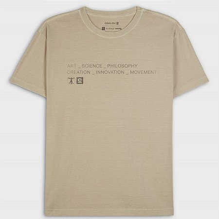 Camiseta Osklen Stone Art Sci Philo Masculina Caqui