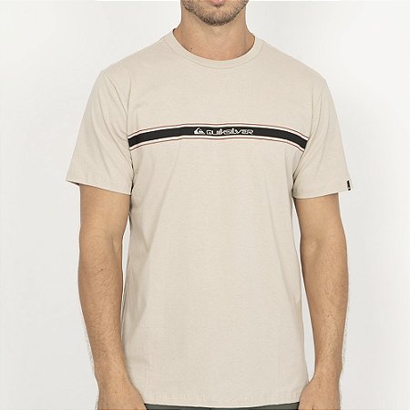 Camiseta Quiksilver Bait Stripe WT26 Masculina Areia