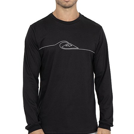 Camiseta Quiksilver Manga Longa New Lines I WT26 Preto