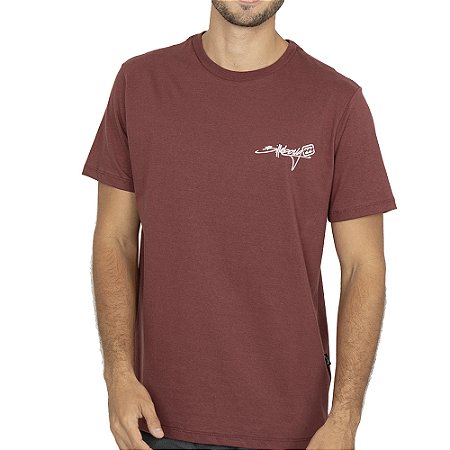 Camiseta Billabong Bracket Script WT26 Masculina Vinho