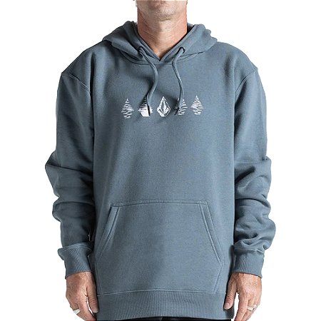 Moletom Volcom Canguru Stone Lunar WT26 Cinza Chumbo