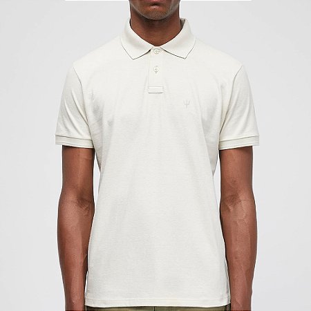 Camisa Polo Osklen Tridente Pure Touch Masculino Areia