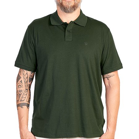 Camisa Polo Osklen Tridente Touch Masculino Verde Esmeralda