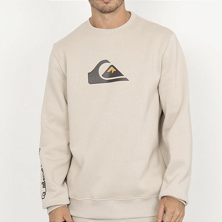 Moletom Quiksilver Careca Comp Logo WT26 Masculino Areia