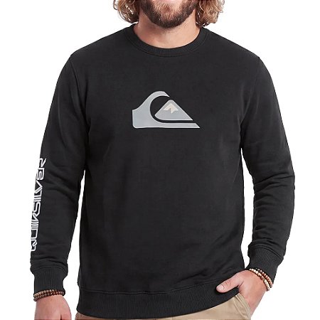Moletom Quiksilver Careca Comp Logo PS WT26 Masculino Preto