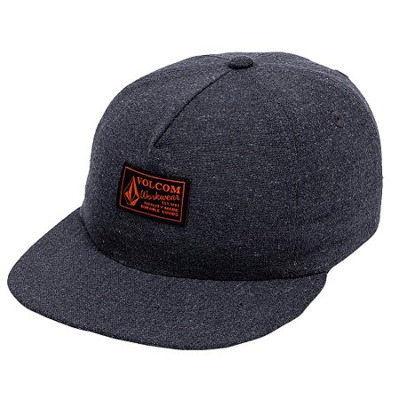 Boné Volcom Aba Reta Workwear WT26 Cinza Chumbo