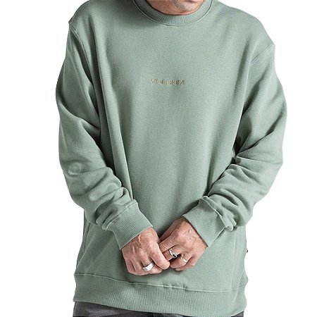 Moletom Volcom Careca Free Fall WT26 Masculino Verde Claro