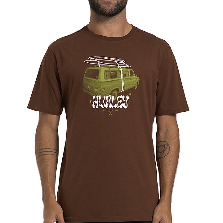 Camiseta Hurley Travel WT26 Masculina Marrom