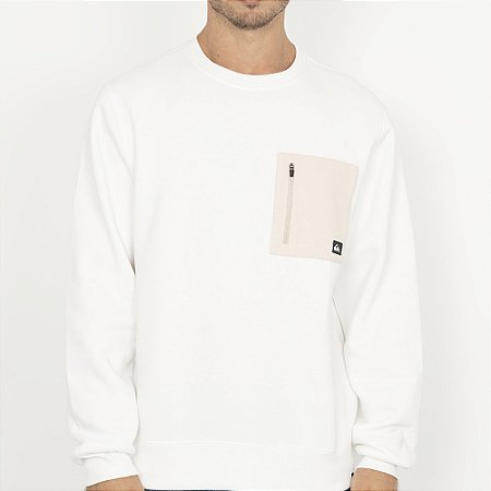 Moletom Quiksilver Careca Big Pocket WT26 Masculino Branco