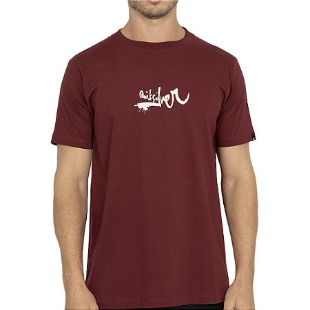 Camiseta Quiksilver Impaired Logo DNA WT26 Masculina Vinho
