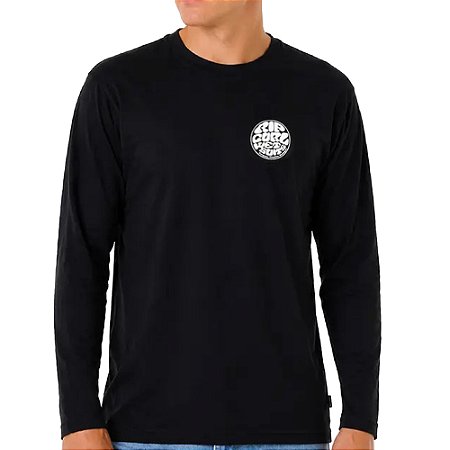 Camiseta Rip Curl Manga Longa Wettie Passage Icon WT26 Preto
