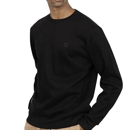 Moletom DC Shoes Careca Embroidery WT26 Masculino Preto
