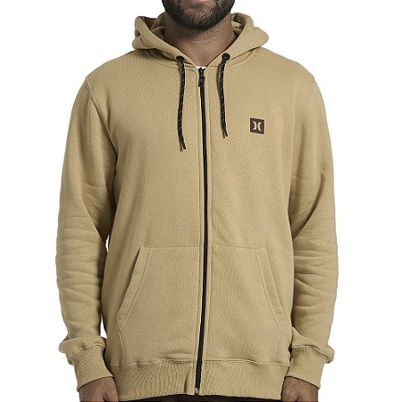Moletom Hurley Aberto Icon II WT26 Over Masculino Bege