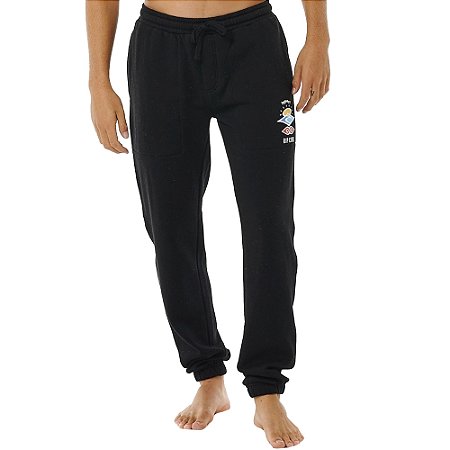 Calça Rip Curl Moletom Search Icon WT26 Masculino Preto