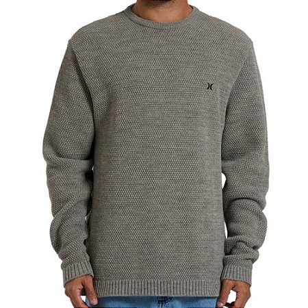 Camiseta Hurley Manga Longa Retilinea Papiro WT26 Cinza