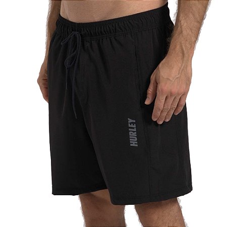 Bermuda Hurley Elástico Block 17" WT26 Masculina Preto
