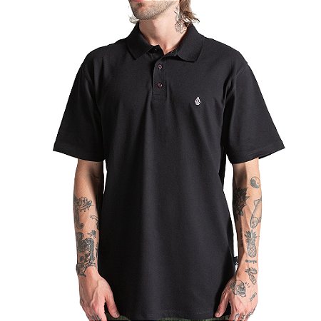 Camisa Volcom Polo Classic Stone WT26 Masculina Preto