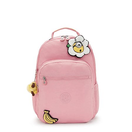 Mochila Kipling Seoul Lap Pink Daisy