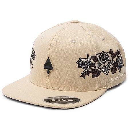 Boné MCD Aba Reta Roses Fitão 1.10 Flexfit Creme
