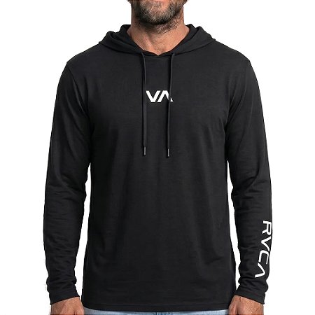 Camiseta RVCA Manga Longa RV Hoody WT25 Masculina Preto