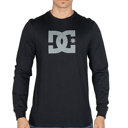 Camiseta DC Shoes Manga Longa DC Star WT25 Masculina Preto