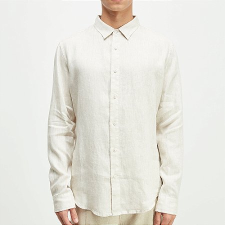 Camisa Osklen Manga Longa Classic Linen Masculina Natural