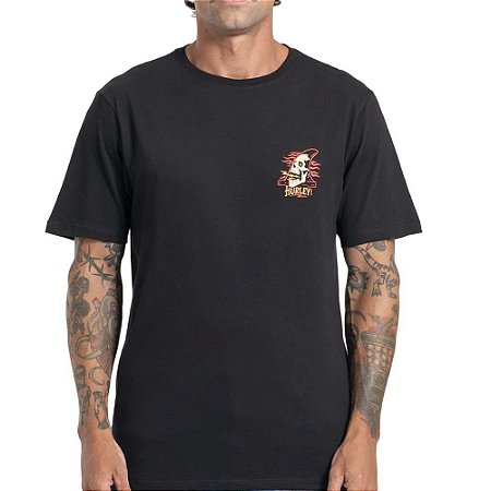 Camiseta Hurley Surf Skull SM27 Masculina Preto