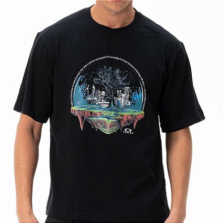 Camiseta Oakley Cyber Dome SS SM27 Masculina Blackout