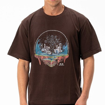 Camiseta Oakley Cyber Dome SS SM27 Masculina Cocoa Brown