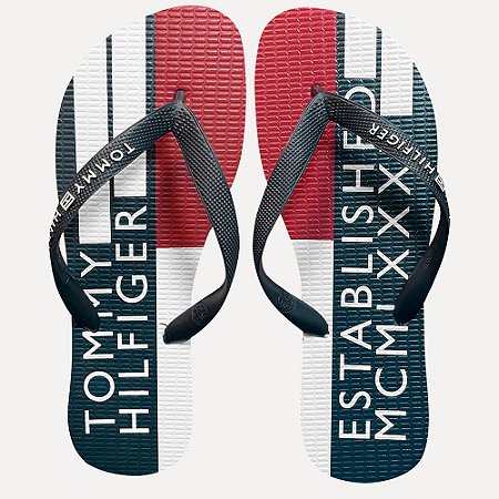 Chinelo Tommy Hilfiger Flag Power Beach Sandal Desert Sky