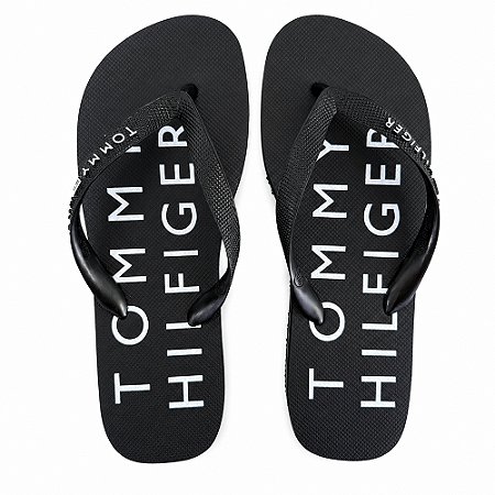 Chinelo Tommy Hilfiger Web Beach Sandal Masculino Black