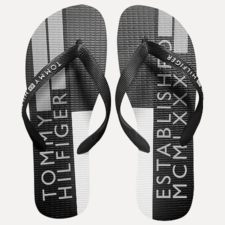 Chinelo Tommy Hilfiger Flag Power Beach Sandal Black