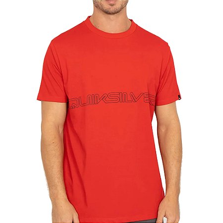 Camiseta Quiksilver Word Block SM27 Masculina Vermelho