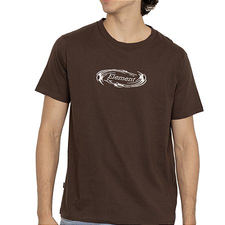 Camiseta Element Liquid Lead SM27 Masculina Marrom Escuro