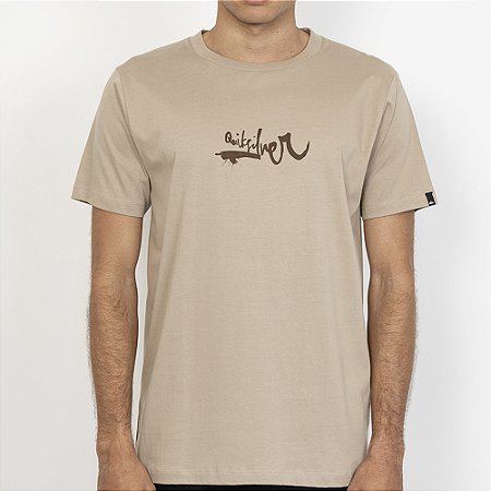Camiseta Quiksilver Impaired Logo DNA Plus Size SM27 Areia